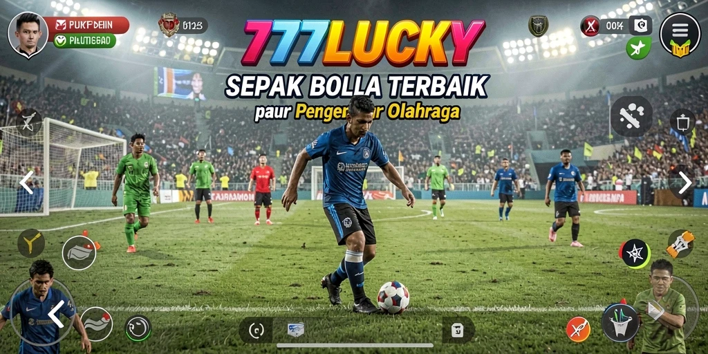 Tampilan gameplay <strong>777LUCKY</strong> yang menegangkan di lapangan sepak bola.