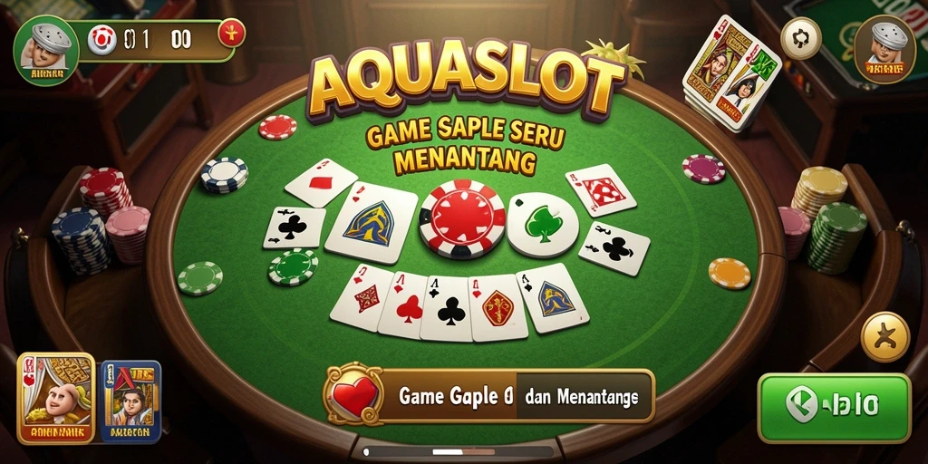 Tampilan gameplay seru AQUASLOT dengan suasana Gaple yang mendebarkan.