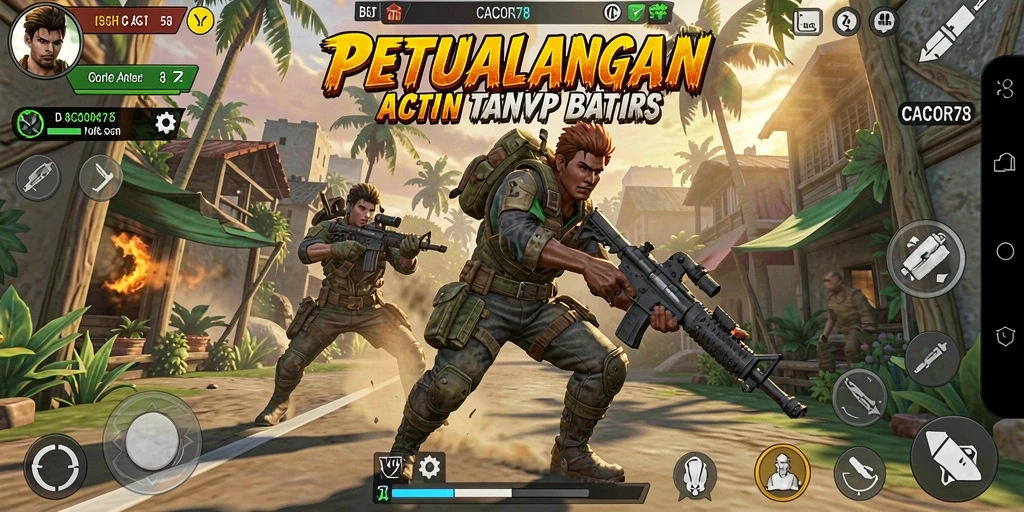 Tampilan gameplay seru dari CACOR78 yang penuh aksi.