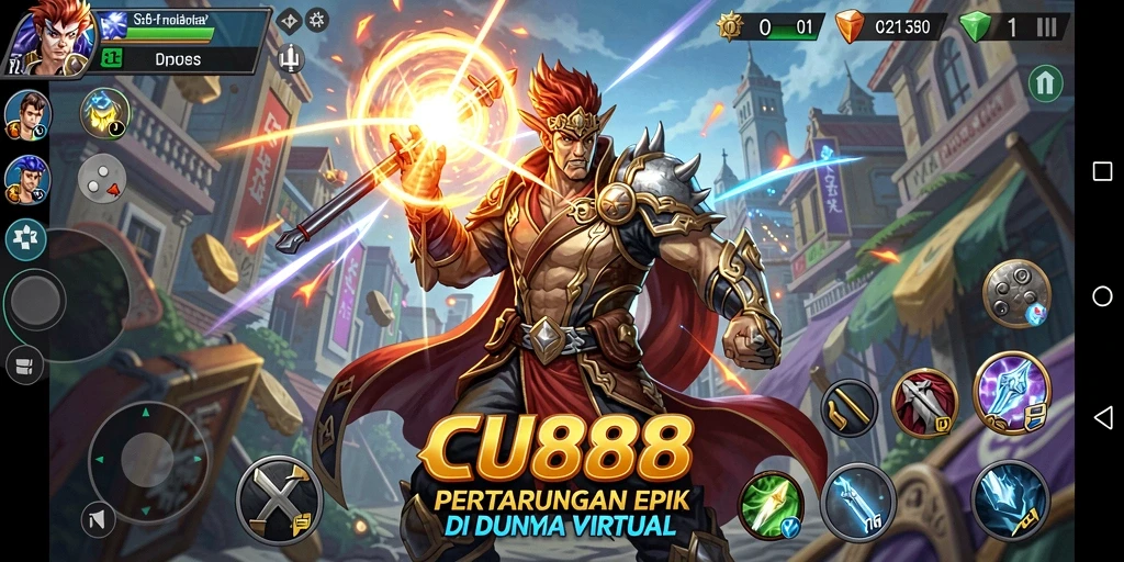 Tampilan intens dari gameplay CU888 saat pertarungan berlangsung.