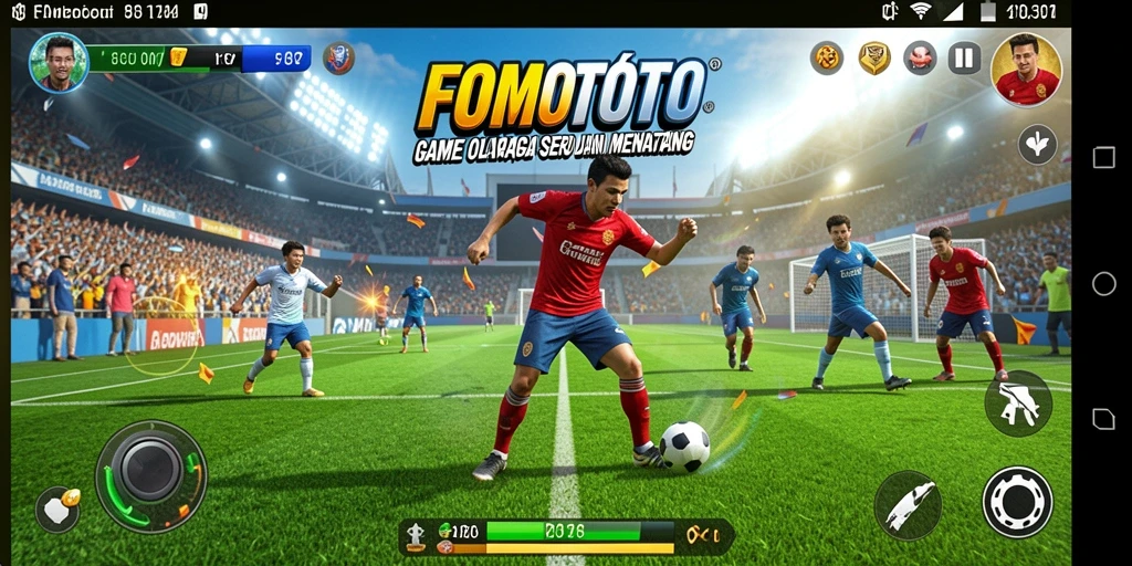 Tampilan gameplay FOMOTOTO yang menampilkan aksi olahraga seru.