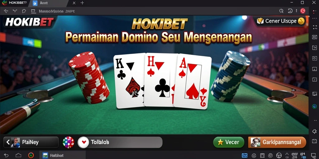 Tampilan gameplay seru HOKIBET yang penuh aksi Domino.