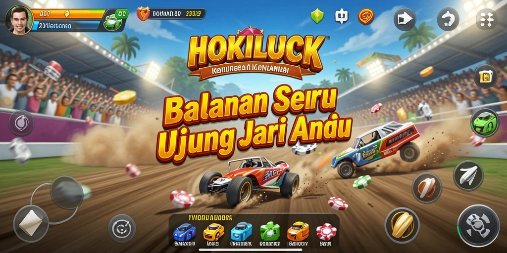 Gameplay seru HOKILUCK dengan balapan yang cepat dan menegangkan.
