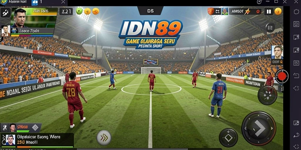 Screenshot menampilkan aksi seru dalam permainan olahraga di IDN89.