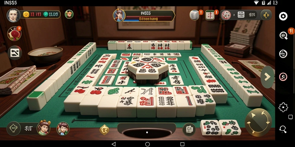 Screenshot utama INS55 menampilkan gameplay Mahjong yang menarik dan menantang.