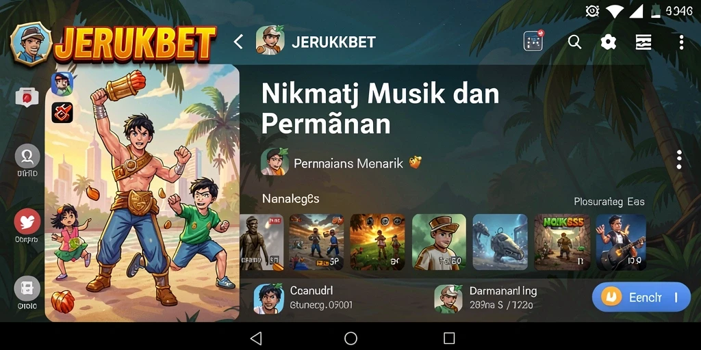 Tampilan gameplay menarik dengan berbagai genre musik.