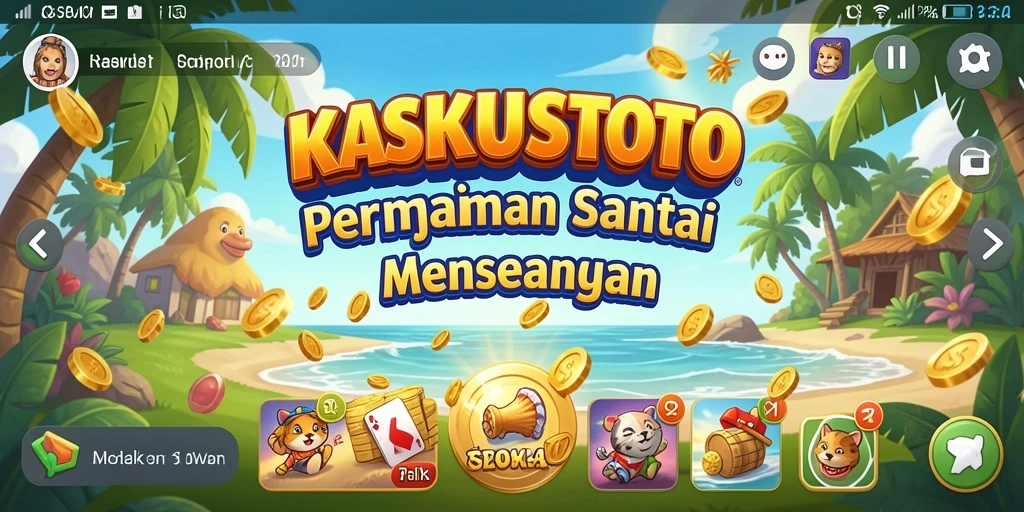 Screenshot gameplay KASKUSTOTO yang penuh warna dan menarik.
