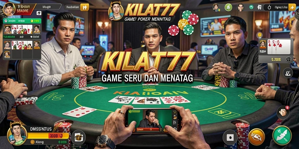 Tampilan gameplay Poker yang menarik dan menegangkan di KILAT77.