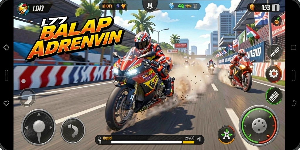 Tampilan mengesankan dari gameplay balap motor dalam L777.