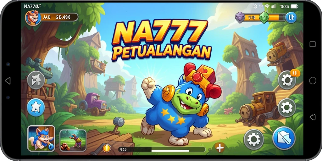 Tampilan gameplay NA777 yang seru dan penuh warna saat bermain arcade.
