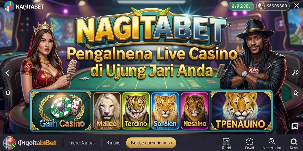 Tampilan gameplay NAGITABET menampilkan dealer langsung dan suasana kasino yang autentik.