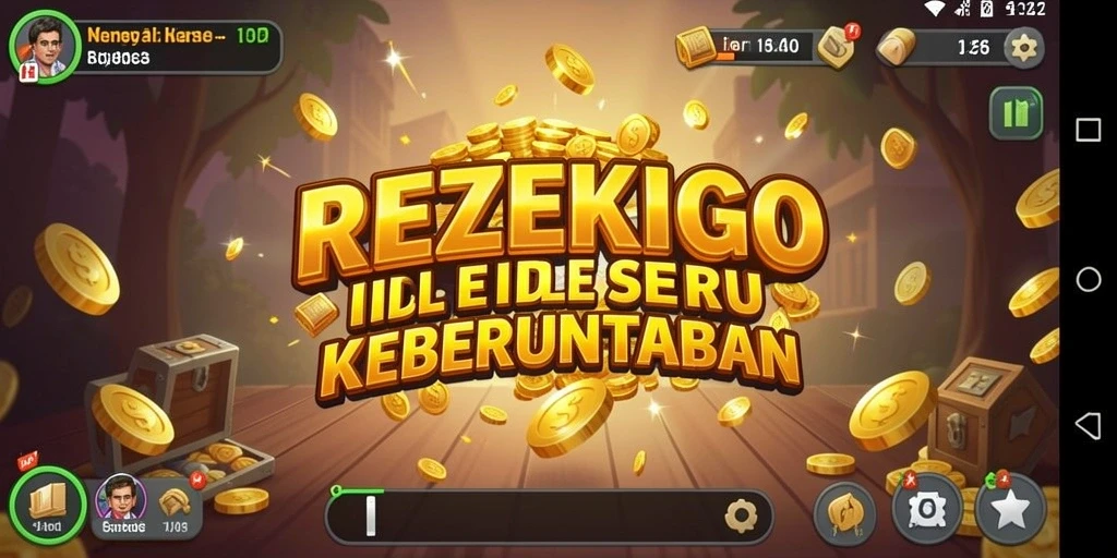Screenshot utama menunjukkan gameplay menyenangkan REZEKIGO yang penuh warna.