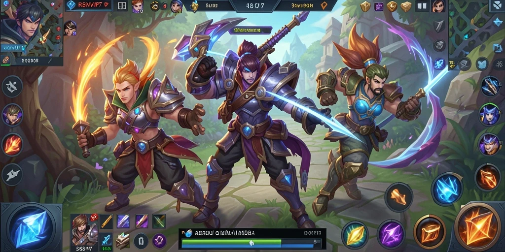 Screenshot menampilkan aksi seru gameplay MOBA RSNVIP7.